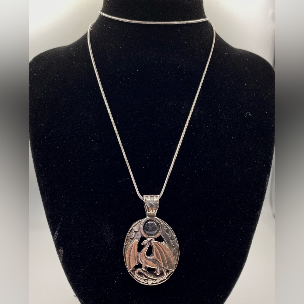 Dragon necklace with labradorite, pewter made in the USA - NWT - enjoy!
